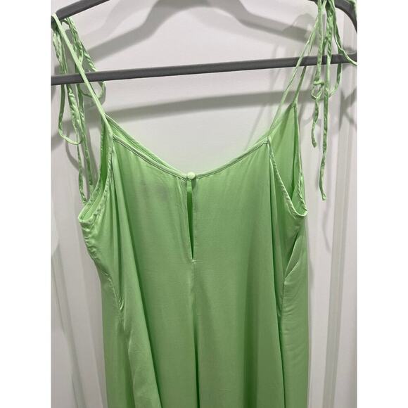 & Other Stories Shoulder Tie Midi Slip Dress in Green Sz 6 - Picture 8 of 10
